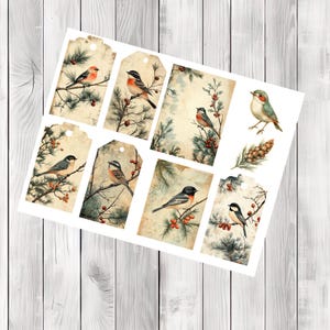 Cedar Birds Loaded Pocket Kit , Journal Pages, Pocket, Ephemera, Tags, Printable, Scrapbook Kit, Digital Download