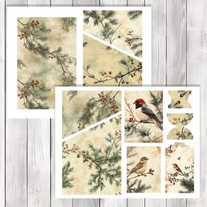 Cedar Birds Loaded Pocket Kit , Journal Pages, Pocket, Ephemera, Tags, Printable, Scrapbook Kit, Digital Download
