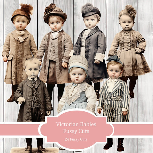 Victorian Baby Fussy Cuts - Junk Journal , Printable Journal, Junk Journal Tags, Junk Journal Ephemera