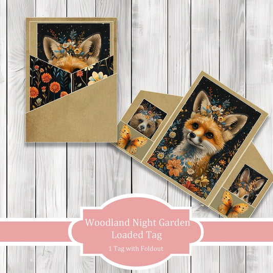 Woodland Night Garden Loaded Tag Kit - Loaded Tags | Ephemera Labels | Paper Craft | Junk Journal Images Clip Art | Fussy Cut