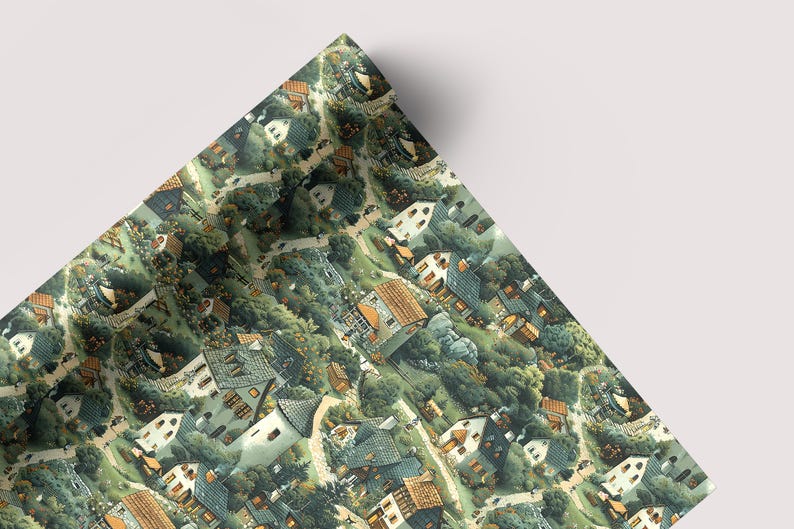 Medieval Village - Seamless Pattern - Digital Paper - Printable Journal, Scrapbook Paper, Seamless