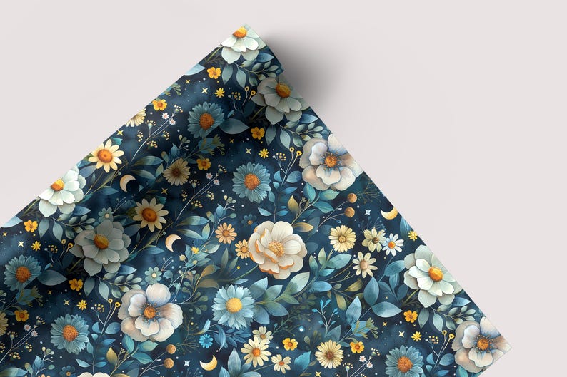 Celestial Garden - Seamless Pattern - Digital Paper - Printable Journal, Scrapbook Paper, Seamless
