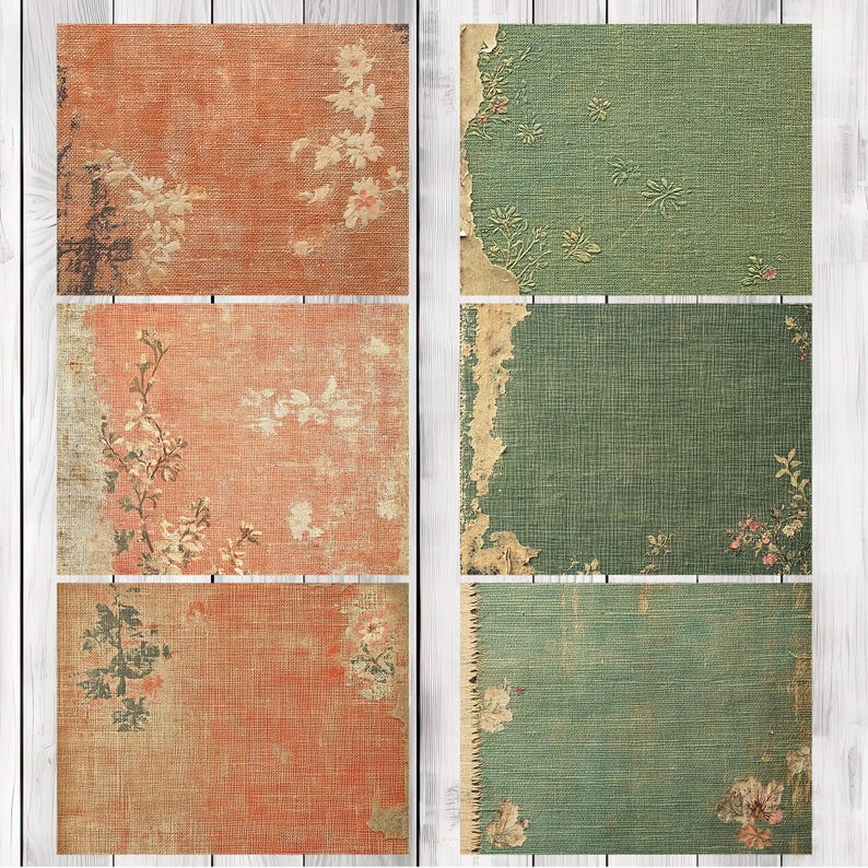 Book Cloth - Journal Paper Set, Junk Journal Pages, Junk Journal Paper, Printable Journal, Scrapbook Paper, Digital Paper