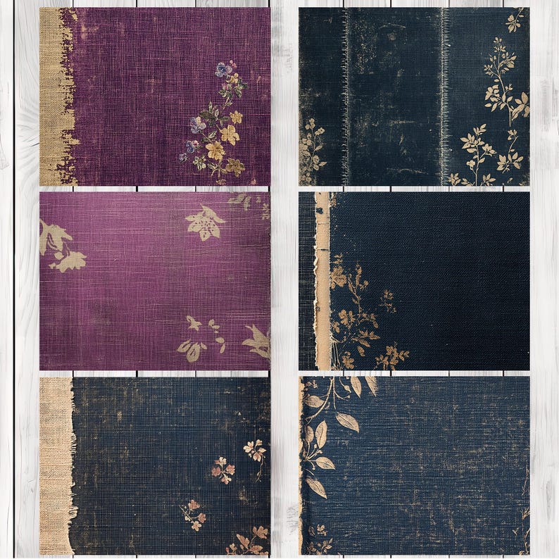 Book Cloth - Journal Paper Set, Junk Journal Pages, Junk Journal Paper, Printable Journal, Scrapbook Paper, Digital Paper