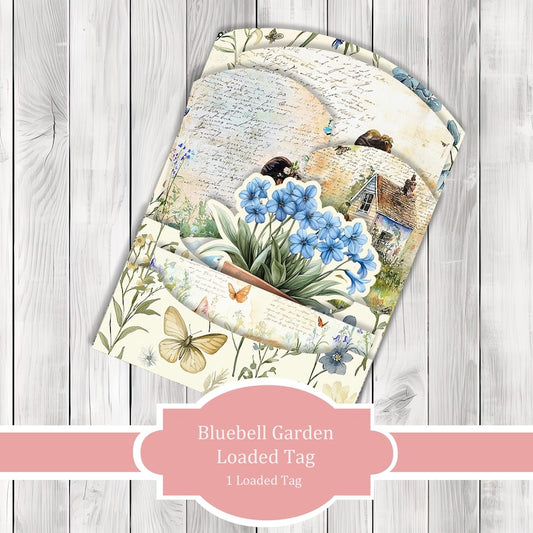 Bluebell Garden Loaded Tag Kit - Botanical - Loaded Tags | Ephemera Labels | Paper Craft | Junk Journal Images Clip Art | Fussy Cut